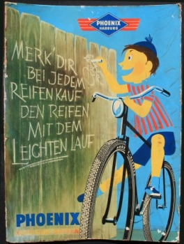 Phoenix-Reifen Fahrrad-Werbeaufsteller 1955 (7865)